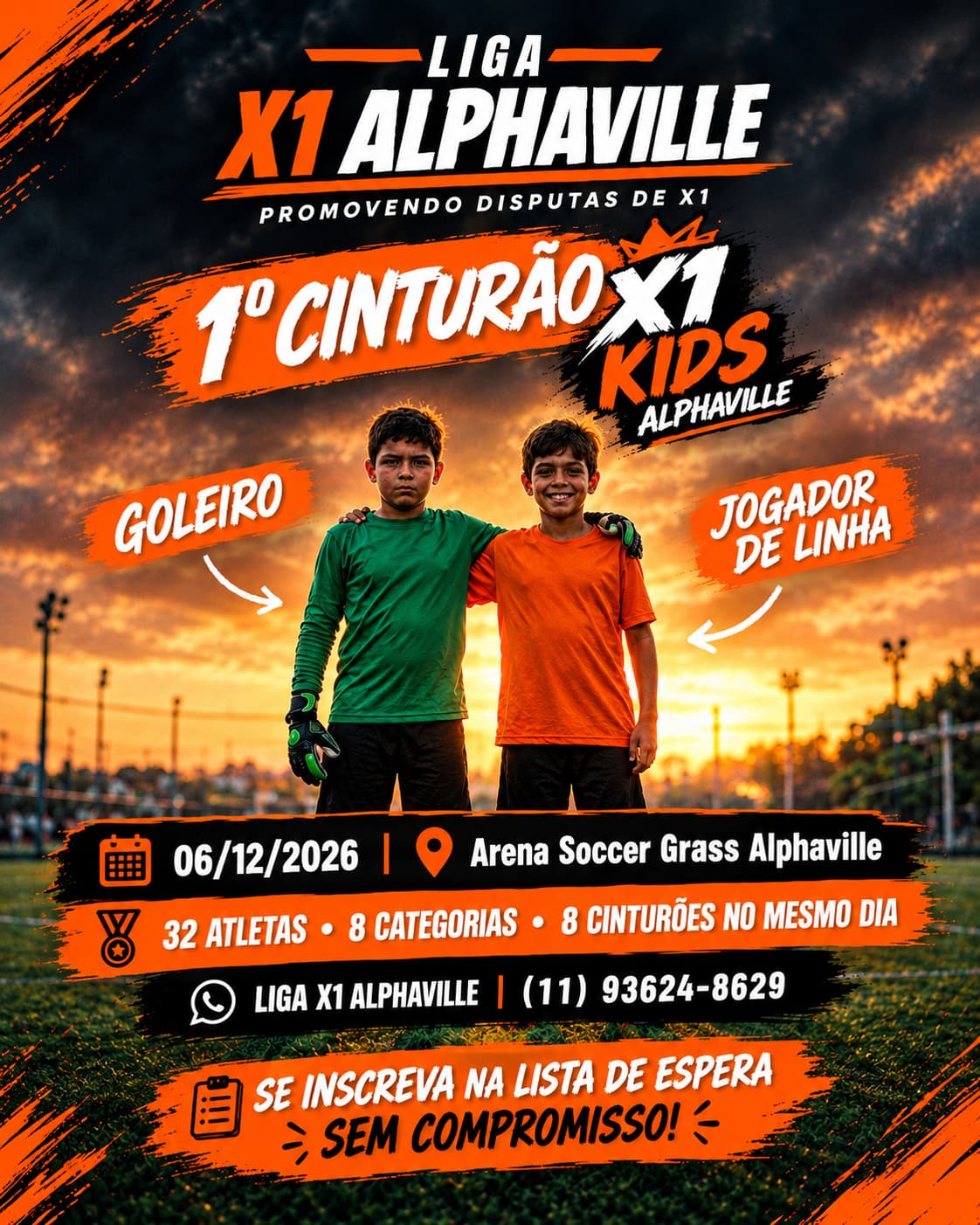 1º Cinturão X1 Kids de Alphaville — 06/12/2026 a partir das 14h — SUB9 ao SUB12
